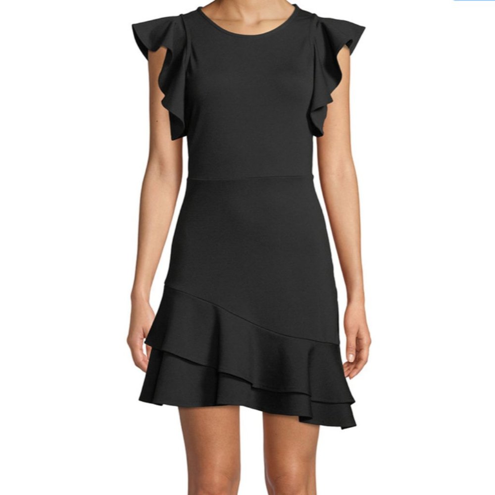 Rebecca Minkoff Saphira Linen Blend Flounce Dress